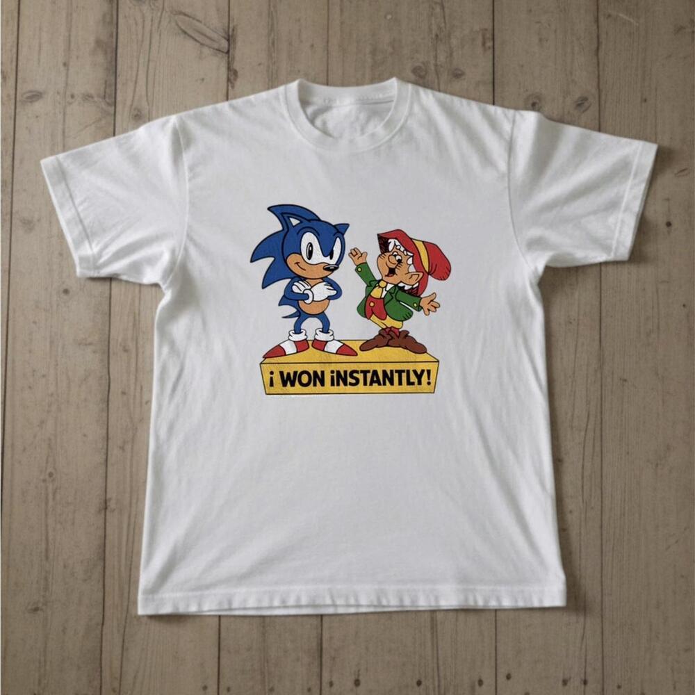 Sonic The Hedgehog White Cotton T Shirt